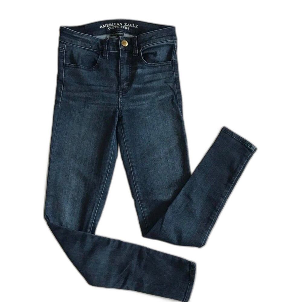 American Eagle Super Super Stretch Hi-Rise Jegging Dark Women's sz 2 Regular EUC